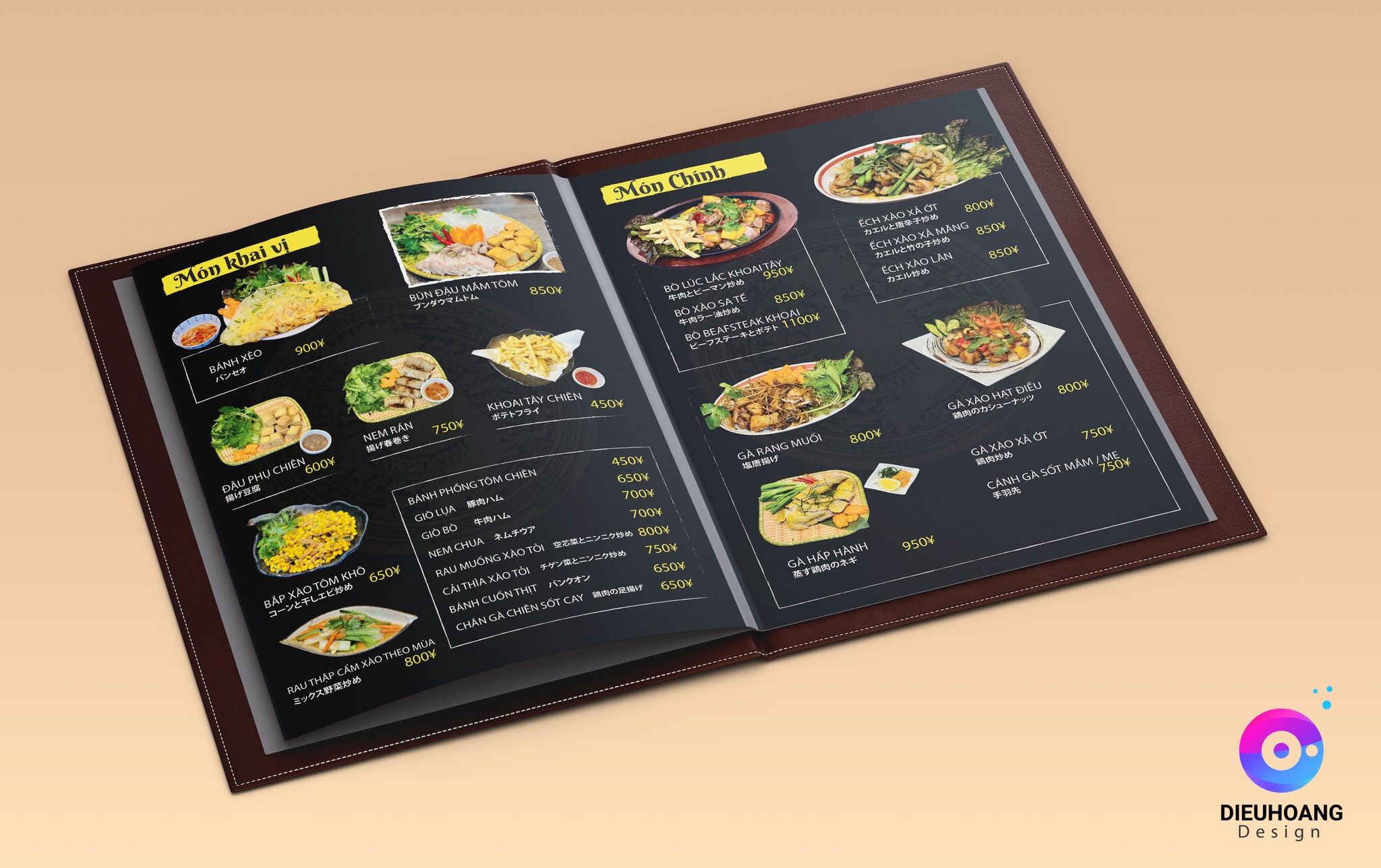 Thiết kế menu nhanh, đẹp, sang trọng